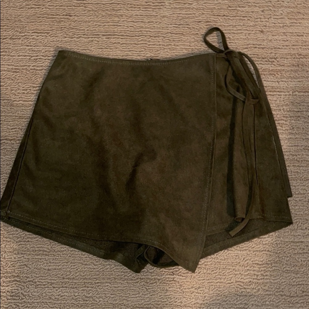 Army Green Seude LF Skort